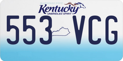 KY license plate 553VCG