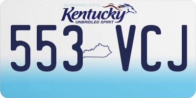KY license plate 553VCJ