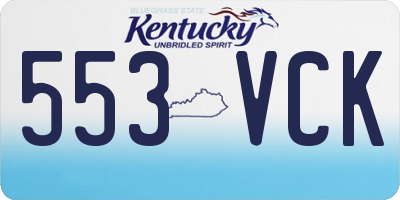 KY license plate 553VCK