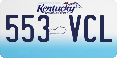 KY license plate 553VCL