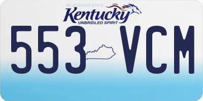 KY license plate 553VCM