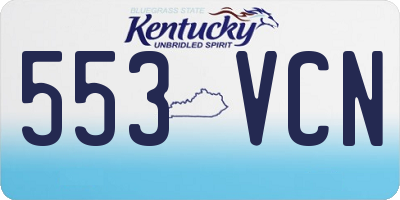 KY license plate 553VCN