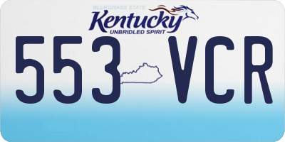 KY license plate 553VCR