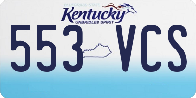 KY license plate 553VCS