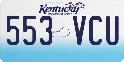 KY license plate 553VCU