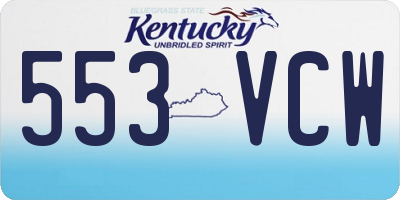KY license plate 553VCW
