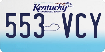 KY license plate 553VCY