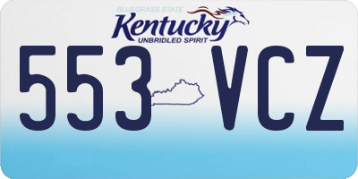 KY license plate 553VCZ