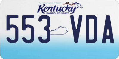 KY license plate 553VDA