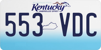 KY license plate 553VDC