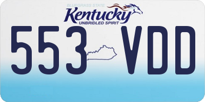 KY license plate 553VDD