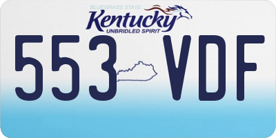 KY license plate 553VDF
