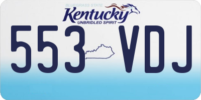 KY license plate 553VDJ