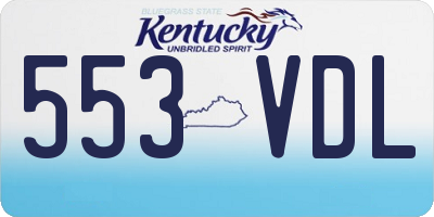 KY license plate 553VDL