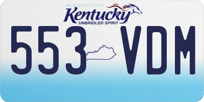 KY license plate 553VDM
