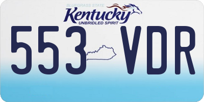 KY license plate 553VDR