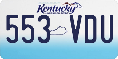 KY license plate 553VDU