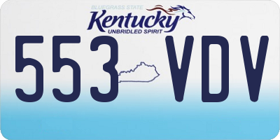 KY license plate 553VDV