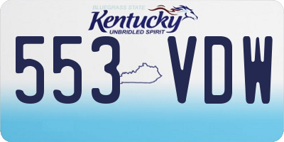 KY license plate 553VDW