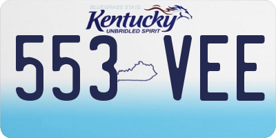 KY license plate 553VEE