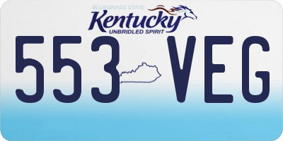 KY license plate 553VEG