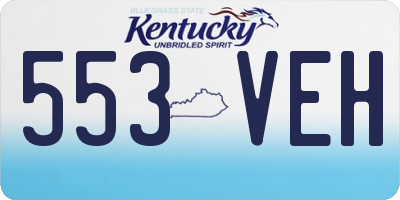 KY license plate 553VEH