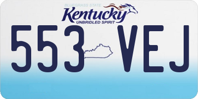 KY license plate 553VEJ
