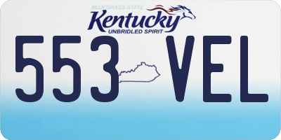 KY license plate 553VEL