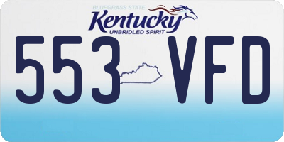 KY license plate 553VFD