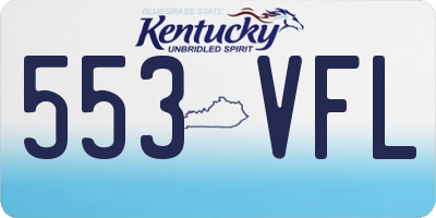 KY license plate 553VFL