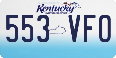 KY license plate 553VFO