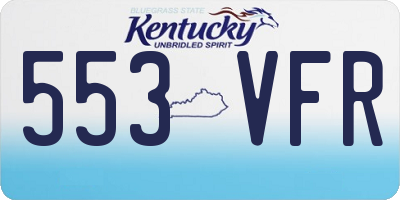 KY license plate 553VFR