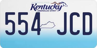 KY license plate 554JCD