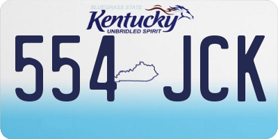 KY license plate 554JCK