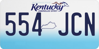 KY license plate 554JCN