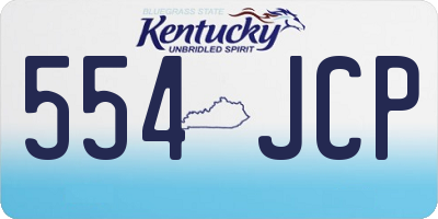 KY license plate 554JCP