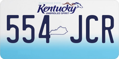 KY license plate 554JCR