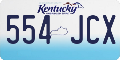 KY license plate 554JCX