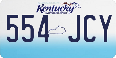 KY license plate 554JCY