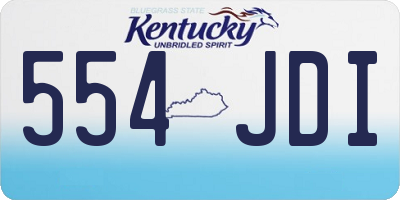 KY license plate 554JDI