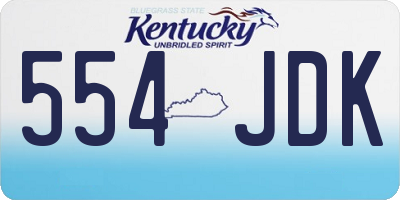 KY license plate 554JDK