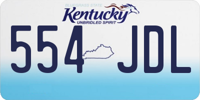 KY license plate 554JDL