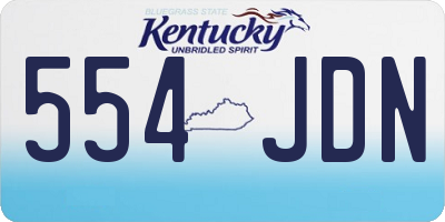 KY license plate 554JDN