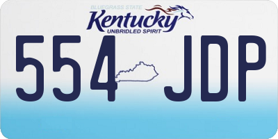 KY license plate 554JDP