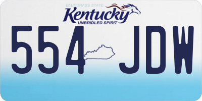 KY license plate 554JDW