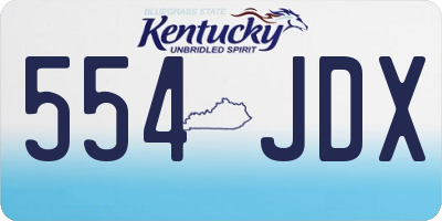 KY license plate 554JDX