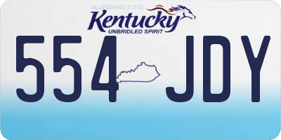 KY license plate 554JDY