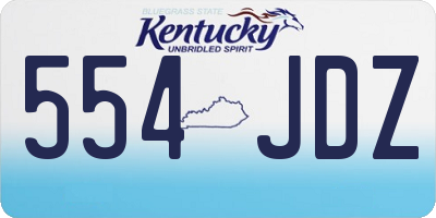 KY license plate 554JDZ