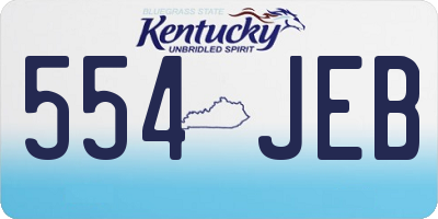 KY license plate 554JEB