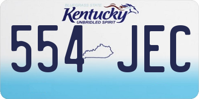 KY license plate 554JEC